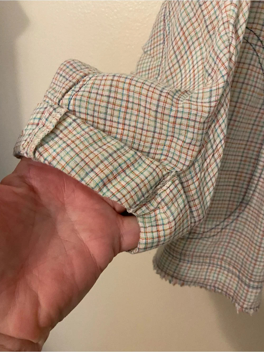 We The Free Rainbow Picnic Plaid Button-Front Blouse Small - Picture 4 of 6